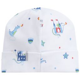 Kissy Kissy-قبعة قطن بيما لون أبيض وأزرق للأطفال | Childrensalon Outlet