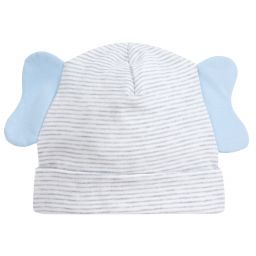 كيسي كيسي-قبعة قطن بيما لون أبيض ورمادي للأطفال | Childrensalon Outlet