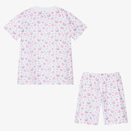 كيسي كيسي-بيجاما قطن بيما جيرسي لون أبيض للبنات | Childrensalon Outlet