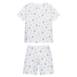 Kissy Kissy-بيجاما شورت قطن بيما لون أبيض للأولاد | Childrensalon Outlet