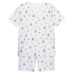 Kissy Kissy-بيجاما شورت قطن بيما لون أبيض للأولاد | Childrensalon Outlet