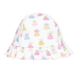 Kissy Kissy-قبعة قطن بيما لون أبيض بطبعة ملونة للمولودات | Childrensalon Outlet