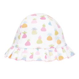 Kissy Kissy-قبعة قطن بيما لون أبيض بطبعة ملونة للمولودات | Childrensalon Outlet