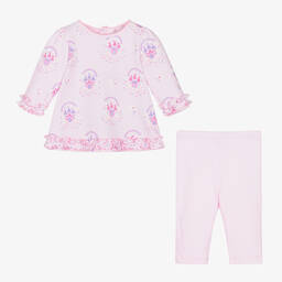 Kissy Kissy-طقم ليقنز  قطن بيما لون زهري للمولودات | Childrensalon Outlet