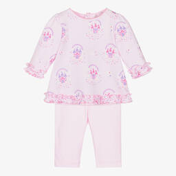 Kissy Kissy-طقم ليقنز  قطن بيما لون زهري للمولودات | Childrensalon Outlet