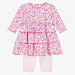 Kissy Kissy-Розовое платье в цветочек и легинсы из хлопка пима | Childrensalon Outlet