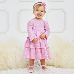 Kissy Kissy-Розовое платье в цветочек и легинсы из хлопка пима | Childrensalon Outlet