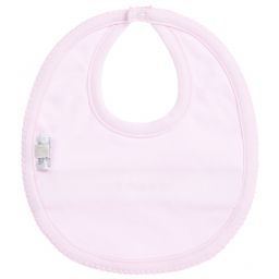 كيسي كيسي-مريلة قطن بيما مطرز لون زهري للمولودات | Childrensalon Outlet