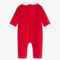 Kissy Kissy-Red Jingle Velour Romper | Childrensalon Outlet