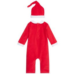 Kissy Kissy-Комплект из велюрового комбинезона и шапочки красного цвета для малышей | Childrensalon Outlet