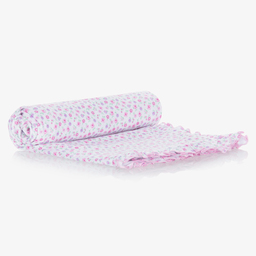 Kissy Kissy-Белое хлопковое одеяло в цветочек (73см) | Childrensalon Outlet