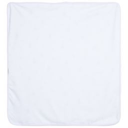 كيسي كيسي-بطانية قطن بيما لون أبيض وزهري للمولودات (74سم) | Childrensalon Outlet