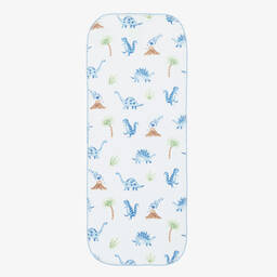 Kissy Kissy-White Cotton Dino Territory Burp Cloth (48cm) | Childrensalon Outlet