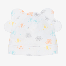 Kissy Kissy-White Cotton Elephant Baby Hat | Childrensalon Outlet