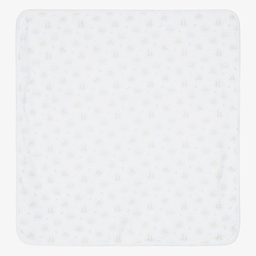 Kissy Kissy-White Cotton Kins Blanket (73cm) | Childrensalon Outlet