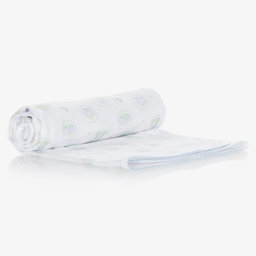 Kissy Kissy-White Cotton Kins Blanket (73cm) | Childrensalon Outlet