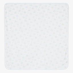 Kissy Kissy-White Cotton Kins Blanket (73cm) | Childrensalon Outlet