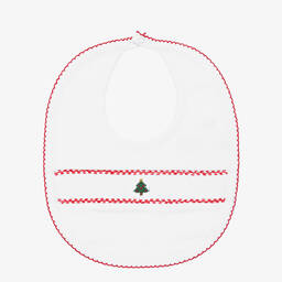 Kissy Kissy-Белый новогодний слюнявчик из хлопка пима | Childrensalon Outlet