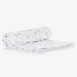 Kissy Kissy-White Hedgehogs Blanket (73cm) | Childrensalon Outlet