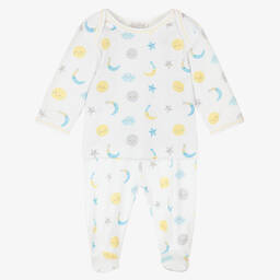 Kissy Kissy-White Moonlight Dreams 2 Piece Babygrow | Childrensalon Outlet