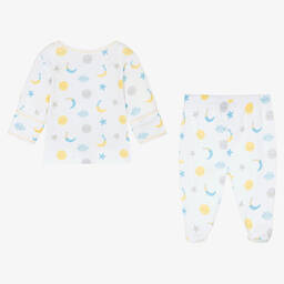Kissy Kissy-White Moonlight Dreams 2 Piece Babygrow | Childrensalon Outlet