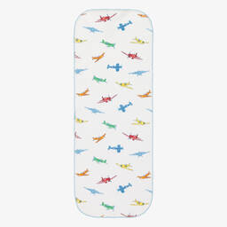 Kissy Kissy-White Pima Cotton Active Aviators Burp Cloth (47cm) | Childrensalon Outlet