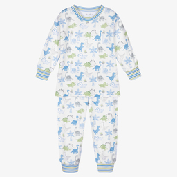 Kissy Kissy-White Pima Cotton Dino Pyjamas | Childrensalon Outlet