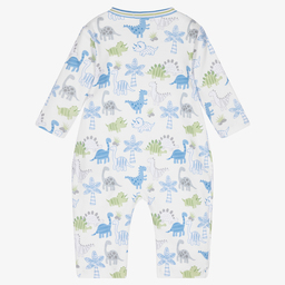 Kissy Kissy-White Pima Cotton Dino Romper | Childrensalon Outlet