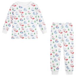 Kissy Kissy-White Pima Cotton Dog Pyjamas | Childrensalon Outlet