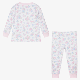 Kissy Kissy-بيجاما قطن بيما لون أبيض بطبعة ورود للبنات | Childrensalon Outlet