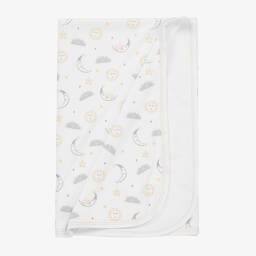 Kissy Kissy-بطانية قطن بيما لون أبيض للأطفال (73 سم) | Childrensalon Outlet