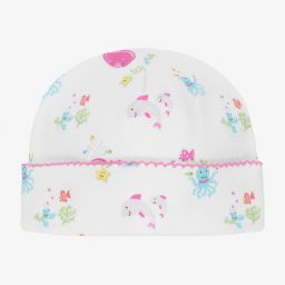 Kissy Kissy-Белая шапочка из хлопка пима с океаническим принтом | Childrensalon Outlet