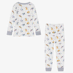 Kissy Kissy-White Pima Cotton Pups On The Go Pyjamas | Childrensalon Outlet