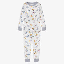 Kissy Kissy-White Pima Cotton Pups On The Go Pyjamas | Childrensalon Outlet