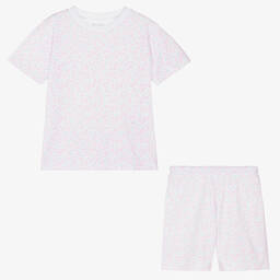 كيسي كيسي-بيجاما قطن بيما لون أبيض للبنات | Childrensalon Outlet