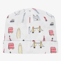 Kissy Kissy-قبعة قطن بيما لون رمادي وأبيض للأطفال | Childrensalon Outlet