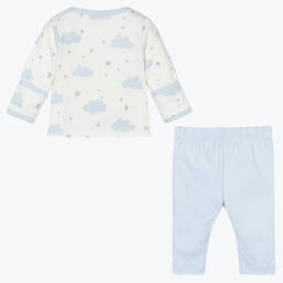 Kissy Love-Baby Boys Blue & Ivory Breezy Clouds Trouser Set | Childrensalon Outlet