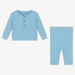 Kissy Love-Голубой топ и штанишки из хлопка пима для малышей | Childrensalon Outlet