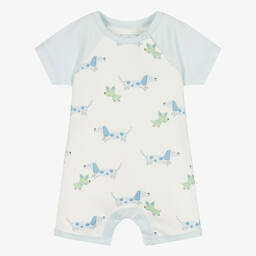 كيسي لاف-تبّان قطن بيما جيرسي لون عاجي وأزرق للمواليد | Childrensalon Outlet