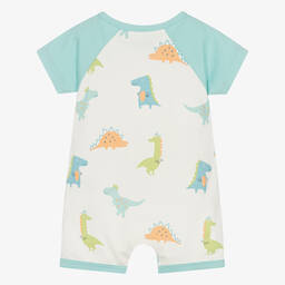 Kissy Love-Baby Boys Ivory Cotton Dino Pals Shortie | Childrensalon Outlet