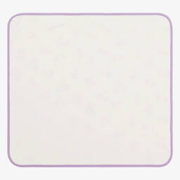 كيسي لاف-بطانية قطن بيما لون عاجي وبنفسجي (73 سم) | Childrensalon Outlet