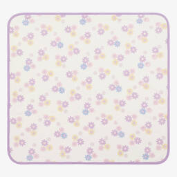 كيسي لاف-بطانية قطن بيما لون عاجي وبنفسجي (73 سم) | Childrensalon Outlet