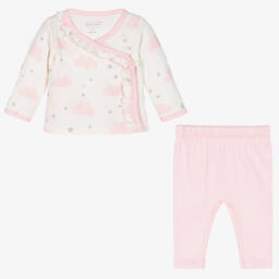 Kissy Love-طقم بنطلون قطن بيما لون زهري وعاجي للمولودات | Childrensalon Outlet