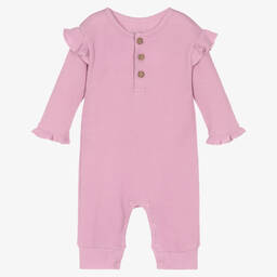 Kissy Love-Baby Girls Purple Pima Cotton Romper | Childrensalon Outlet