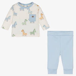 Kissy Love-Топ с зебрами и голубые брюки из хлопка | Childrensalon Outlet