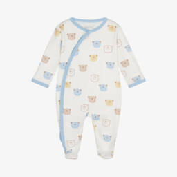Kissy Love-Boys Cream Bear Print Babysuit | Childrensalon Outlet