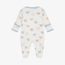 Kissy Love-Boys Cream Bear Print Babysuit | Childrensalon Outlet