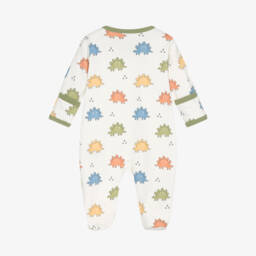 Kissy Love-Boys Cream Dino Print Sleepsuit | Childrensalon Outlet