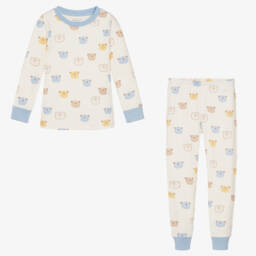Kissy Love-Boys Ivory & Blue Bear Pyjamas | Childrensalon Outlet