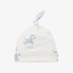 Kissy Love-Boys Ivory & Blue Zebra Hat | Childrensalon Outlet